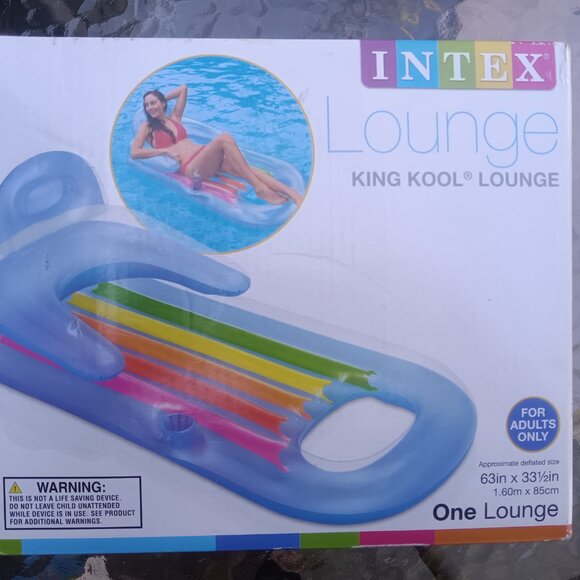 Intex King Kool Inflatable Floating Pool Rainbow Lounge Chair Floatie - Picture 7 of 9